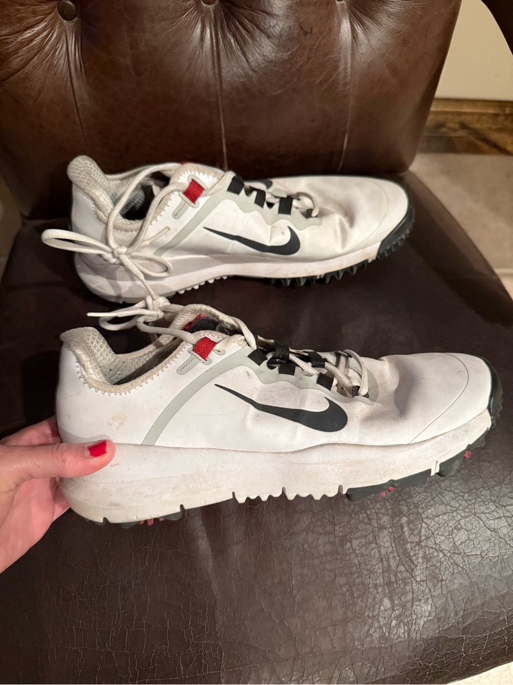 Nike Tiger Woods TW13 Mens Golf Shoes White and Black 2013 Size 10.5